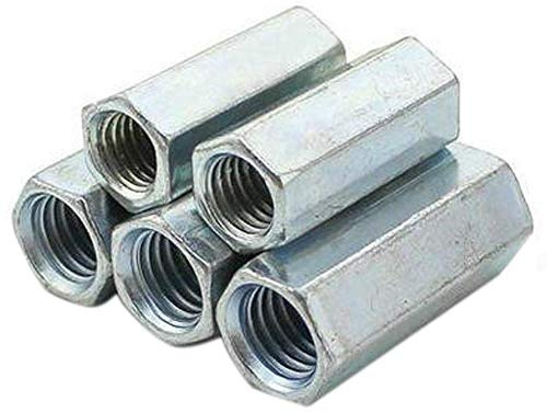 5pcs M12 x 1.75 x 50mm Long Rod Coupling Hex Nut Connector Zinc Plated