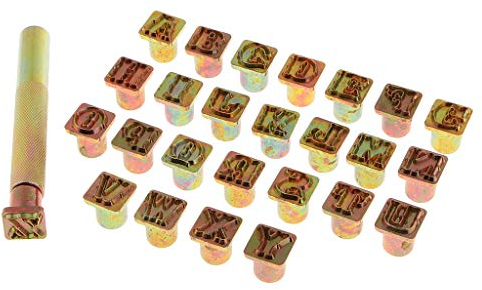 Sharplace Schlagstempel Satz Schlagbuchstaben Set 15 mm Einschlagbuchstaben Punziereisen für