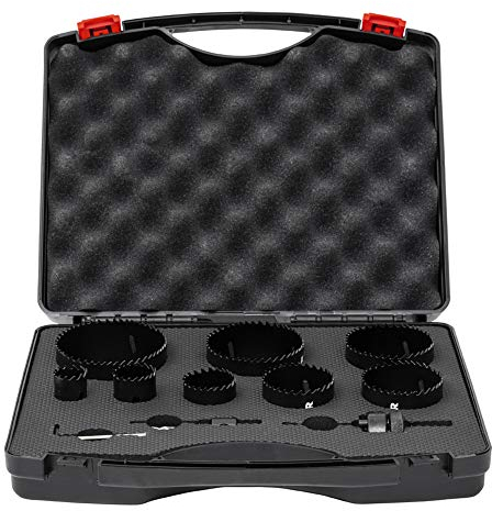 STIER Lochsägen Elektrikerset, HSS-Co8 Bimetall, 11-teilig 25, 32, 40, 54, 60, 68, 76 & 86 mm, für Handbohrmaschinen