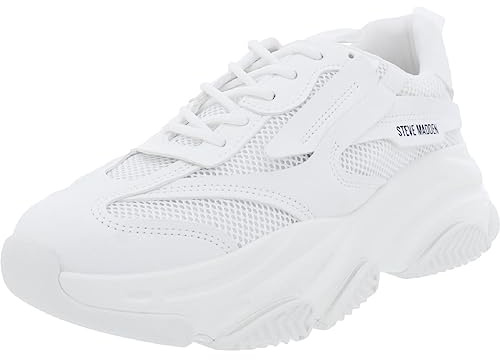 Steve Madden Women's Possession Sneaker, White, 6 UK