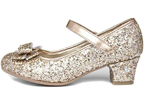 Lilley Sparkle Girls Rose Gold Heeled Shoe - Size 4 UK - Gold