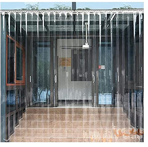 IBOWZ Bâche Transparente Rideau de Porte en PVC de Taille personnalisée, Bandes de Rideau en Plastique Vinyle Transparent isolé thermiquement, pour Patio de Garage d'usine