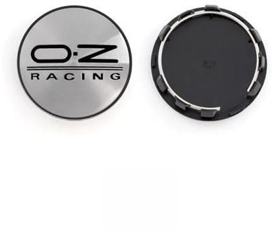 ZGCYK 4 Stück Radnabenkappen für OZ O.Z 59MM Felgendeckel Radkappen Reifen Felgen Radnabenabdeckung Zubehör,SilverBlack
