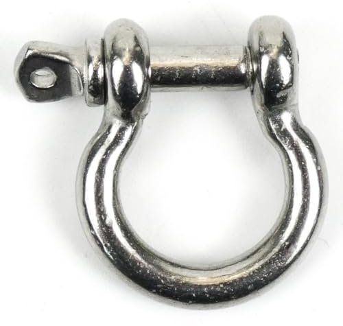 DAUMLINK® 2 grilletes redondos, rizado, material acero inoxidable A4/Aisi 316 (2 unidades), conectores de cadenas o tampones a ojales (4 mm)