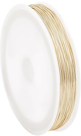 PH PandaHall 14K Gold Plated Copper Wire 180ft 24 Gauge Copper Beading Wire for Bracelet Ankelet Jewelry Making Bendable Brass Beading Wire Golden Brass Wire for Crafting Metal Wire Sculpture