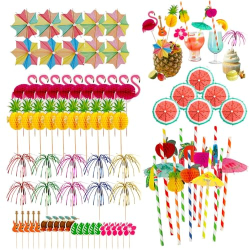 90 Ombrelli da Cocktail, Cannucce da Cocktail, Fuochi D'artificio