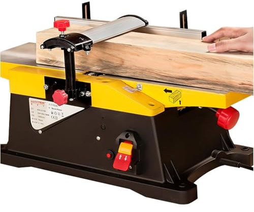 DDZJTPP Cepilladoras De Banco 1800w,Cepilladora Eléctrica,Cepilladora/Regruesadora Combinada con Cabezal De Corte Helicoidal,Velocidad Sin Carga 12000rpm,Profundidad Corte Ajustable 0-3mm