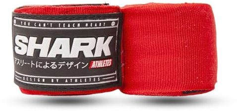 SHARK BOXING Bende da Boxe 5 Metri, Bende da Boxe, Bende per Muay Thai, Kick Boxing, MMA, Boxe Laccio per Pollice, Massima Tenuta (Rosso)