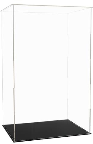Odoria Display Case Large Box: 52 cm Tall for Dolls Figures - Clear Acrylic Glass 45 cm High Statue Trophy Protector - Transparent Showcase Storage Collectibles Assembly Required