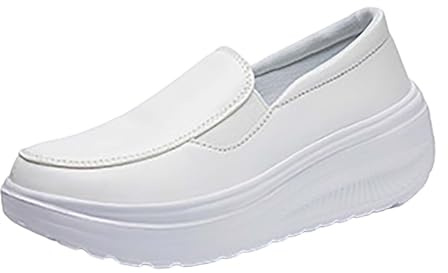 Läderskor, dam, fritid, ortopediska skor, dam, platåskor, enfärgade, klackskor, slip-on, sneakers, lätta arbetsskor, bekväma slip-on-skor, halkfria promenadskor