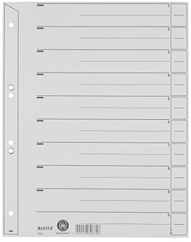 Leitz 1654-00-85 Trennblätter A4, geöst 200g/qm Inh.100, grau
