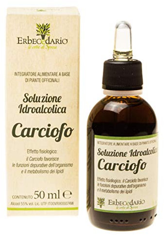 Erbecedario - Tintura Madre Carciofo, Depurativo fegato, Diuretico, Rimedio Naturale Contro La Stitichezza Lieve E Per Favorire Il Metabolismo Dei Grassi, 50 ml