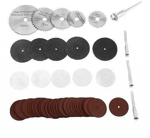55pcs Set Accessori per Smerigliatrice,Levigatura/Lucidatura/Rettifica per Dremel Grinder,Lame circolari per seghe circolari e da taglio HSS, Kit di utensili abrasivi per mandrini rotanti