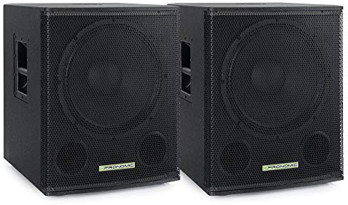 Pronomic SA-15 SUB Aktiv Subwoofer 2X Set - 15 Speaker mit Bassreflex-Öffnungen - 600 Watt RMS-Leistung - max. SPL: 124 dB - 35mm-Flansch - schwarz