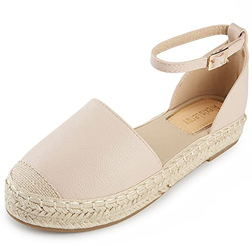 Alexis Leroy Damen Sandalen, geschlossene Plattform, Beige - beige - Größe: 39 EU