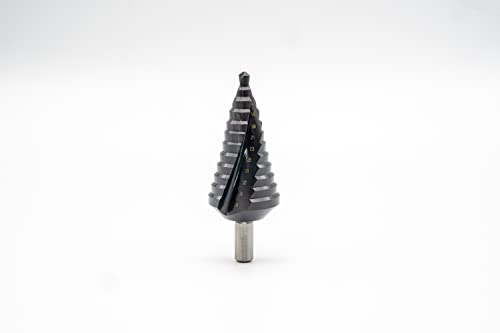 BAER HSS-TiAlN Stufenbohrer 10-45 mm (8 Stufen) - Schälbohrer, Lochbohrer - Baustähle, CrNi-Stähle und NE-Metalle und Edelstähle bis 6 mm Stärke