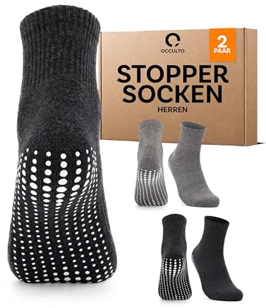 Occulto calze antiscivolo uomo pacco da 2-4 (modello: Andi) 2 Paia | Grigio,nero 39-42