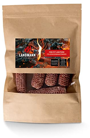 LANDMANN | Feuerkorbanzünder | Maiskolben | Kaminanzünder | Natürliches Brennmaterial | Einfache Anwendung | 450 g | Lange Brenndauer | Schnelle Zündung | Auch für Holzkohlegrill & Kamin geeignet