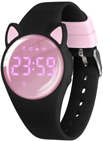 aswan watch Orologio Digitale Bambina Bambino con Contapassi,Calorie e Distanza senza App,Sveglia, Cronometro, Data, Luce-Orologio da polso Ragazza Ragazzo con Cinturino in Silicone