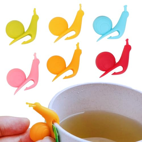 Porte-sachets de thé pour Tasse, en Forme d'escargot, en Silicone de qualité Alimentaire – Marqueur étanche pour Sachet de thé