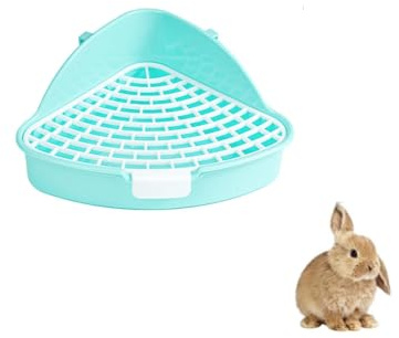 Changyeah Salle de Bain de Lapin,Bleu avec Grille Vase Triangle boîte à Linge d'angle boîte de Toilette Pet Pan pour Petits(Bleu)