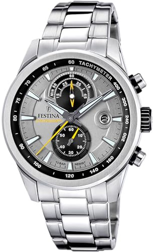 Festina Reloj Hombre Analógico de Acero Inoxidable 316l Plateado F20694/4