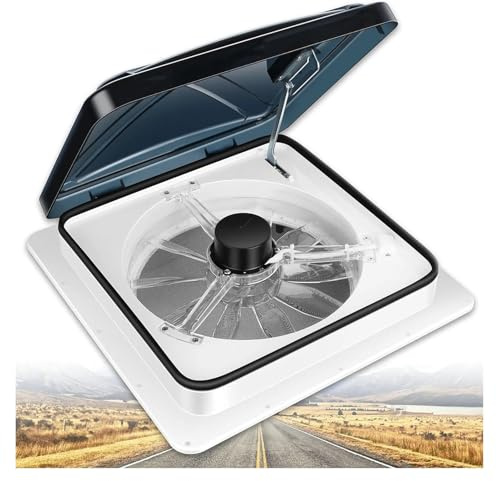 Ventilador Techo Caravana, Ventilador de techo for autocaravana, 12 V, 18 W, extractor de aire, accesorios for caravanas, control manual, montaje en techo for autocaravanas.