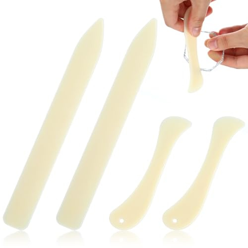 Aysatogc 4 Stück Falzbein aus Knochen Falzbein für Papier Bonefolder Falzbrett Folder Schneide Bags Falzmaschinen Falzstift für Karten, Umschläge Und Boxen DIY