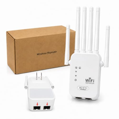 Amplificador Señal WiFi 2026, Repetidor WiFi Largo Alcance con 6 Antenas,Cobertura hasta 1200㎡, 3 Modos (Repetidor/Ap/Puente), 2 Puertos LAN, Extensor WiFi de Alta Velocidad