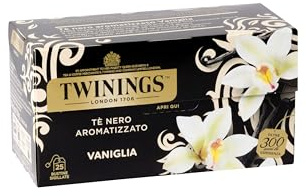 Twinings, Tè Nero Aromatizzato alla Vaniglia, Gusto Dolce e Avvolgente, Infusi e Tisane, 1 Confezione da 25 Filtri