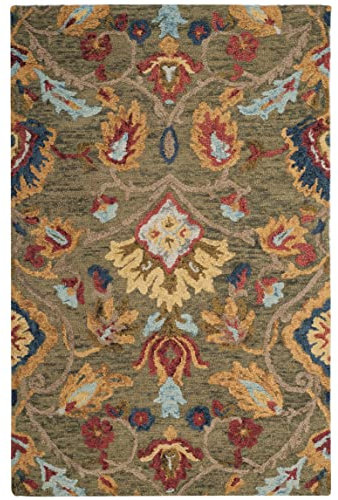Safavieh Tapis Contemporain pour Salon, Salle à Manger, Chambre à Coucher - Blossum Collection, Tapis à Poil Court, Multi, 76 X 122 cm