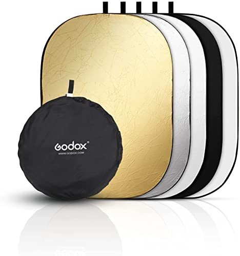 GODOX 100x150cm Reflector Fotográfico 5 en 1 Reflector Plegable Reflector de Luz con Bolsa para Fotografía de Video de Estudio