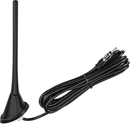 Eightwood Car Stereo AM FM Radio Antenna, Universal Roof Mount Antenna Replacement with Mount Base 16ft Extension Cable for Vehicle Car Truck Stereo Receiver Head Unit FM HD Radio