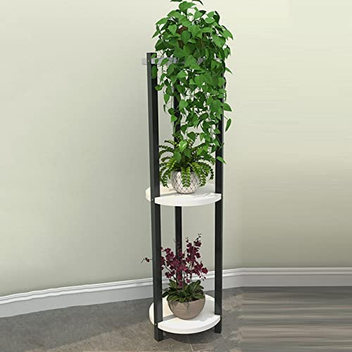 Porte Plante Interieur - Support de Plantes en Métal, Etagere Plante fer Escalier de Fleurs, Support pour Pots de Fleurs Exterieur, pour le Porche D'angle Du Jardin Pot de Fleurs ( Color : Black B , S