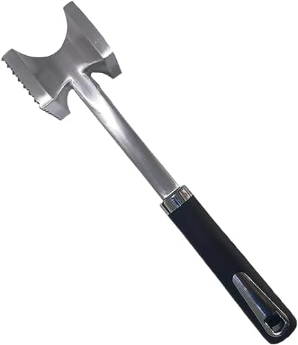 Poundsaver Meat Tenderizer, Aluminum Meat Mallet, Heavy Duty Kitchen Tool, Meat Pounder with Rubber Comfort Grip Handle, Meat Hammer for Seasoning Steak, Beef and Chicken Hammer