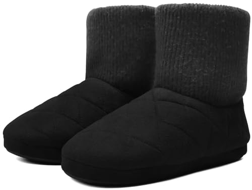 KuaiLu Zapatillas Casa Bota Hombre Invierno Peluche Lana Cerradas Pantuflas | Calientes Interior Espuma de Memoria Comodas Antideslizante Interior Botines