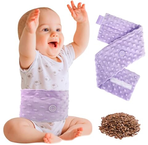Comfheat Alivio de cólicos y gases para recién nacidos y niños pequeños, envoltura de semillas de lino calentada, cinturón de swaddling para bebé, ayuda natural para upset Stomach en bebés y niños