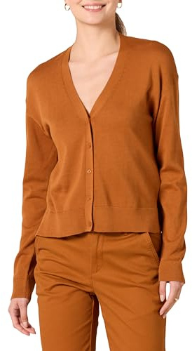 Amazon Essentials Felpa Cardigan Leggera Donna, Caramello, XS