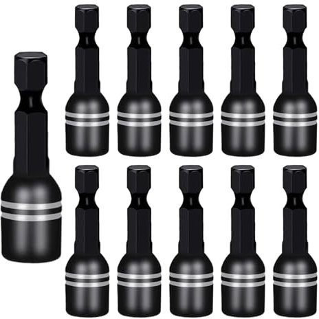 10 Stück Bohrerhalter, Bohrerverlängerung, Bohrerhaltegerät, Magnetischer Schraubendreher-Bithalter, Tragbarer Bohrerhalter, Schlagschrauber-Bithalter (Schwarz)