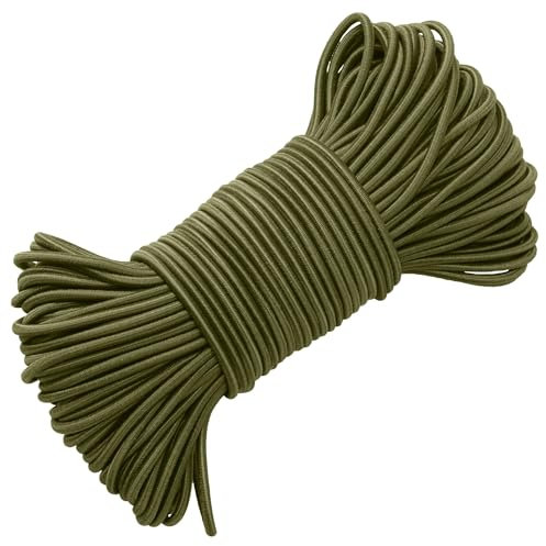 PRETEX Corda Elastica - Ø 3 mm x 30 m - Durevole per Teloni e Striscioni - Cinghia Portapacchi per Lavori Fai da Te e Imballaggio - Resiste alle Intemperie e ai Raggi UV - Verde