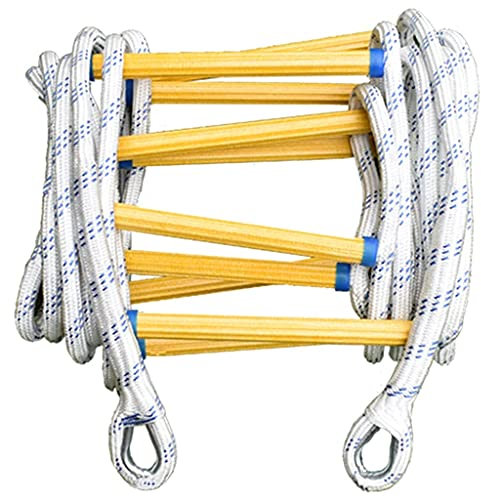 Rope Ladder,Safety Ladder Emergency Escape Ladder Escape Ladder Fire Resin Non-Slip Nylon Ladder for Household Use/Yellow/10M/32.8Ft