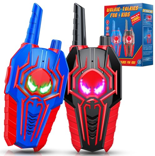 Supocol Walkie Talkie Kinder, Spielzeug ab 3 4 5 6 7 8 9 10 Jahre Junge Mädchen Walkie Talkie Weihnachts Geschenk Junge 3-10 Jahre Spider Spielzeug ab 3-10 Jahre Funkgerät Outdoor Kinderspielzeug