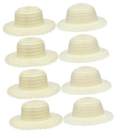 DECHOUS 8 Pièces Chapeaux De Paille à Peindre pour Garçon Fille Lot de Chapeaux De Plage Vierges Créatifs pour Fêtes Anniversaire Et Activités Artisanat