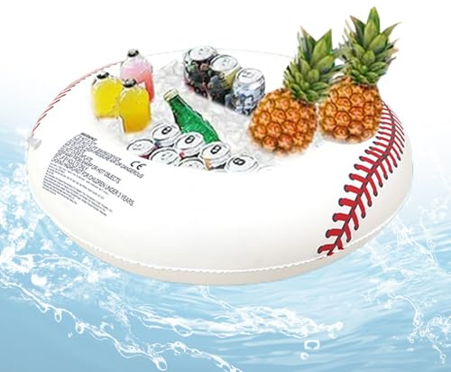 Kustimantu Nevera hinchable para | Bola de refrigeración inflable con diseño de piscina para bebidas refrescantes, cubo impermeable para jardín al aire libre barbacoa picnic con enfriamiento portátil