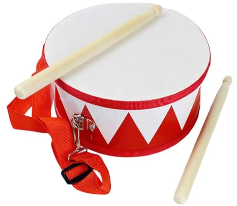 F Fityle Batterie pour Enfants, Batterie en Bois, Jouet d'éveil Taiko, Instrument de Percussion sensoriel, Tambour à Main pour Apprendre, Triangle Rouge