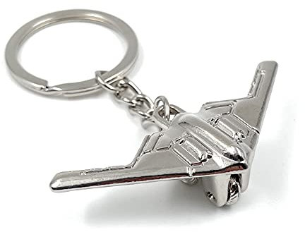 Onwomania - Stealth Fighter Tarnkappen Bomber Schlüsselanhänger - Metall Glücksbringer ideal als Geschenk z.B. für den besten Freund, die beste Freundin, Mama - Für Männer, Frauen & Kinder
