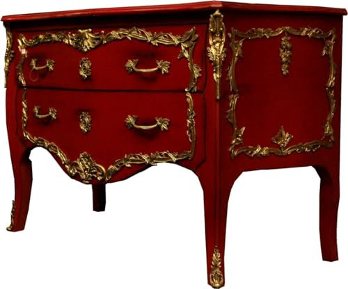 Casa Padrino Comò Barocco Rosso/Oro Stile Antico 130 cm - Fatto a Mano in Legno massello - Edizione Limitata