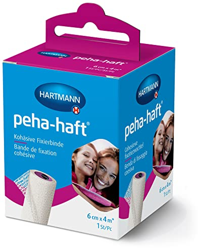 peha-haft: Die selbsthaftende, elastische Binde zur Fixierung von Kompressen & Polstermaterial, sowie zur Stabilisierung von Muskeln und Gelenken; 6cm x 4cm, 1 Stk.