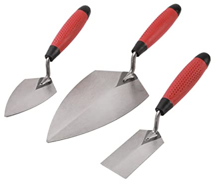 ZJNOTED Bricklaying Trowel 3 Pieces Trowel Masonry Hand Tool Set Soft Handle Carbon Steel… B09VGBBYRY