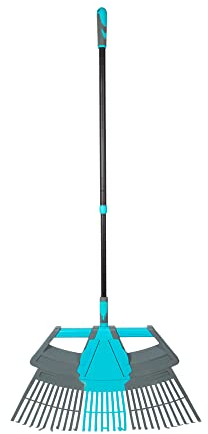 Holtaz Garten Râteau de Jardin Combisystem 3 en 1 pour Le Ramassage des Feuilles et des Déchets Balai à Feuilles télescopique réglables 80-130 cm en Plastique